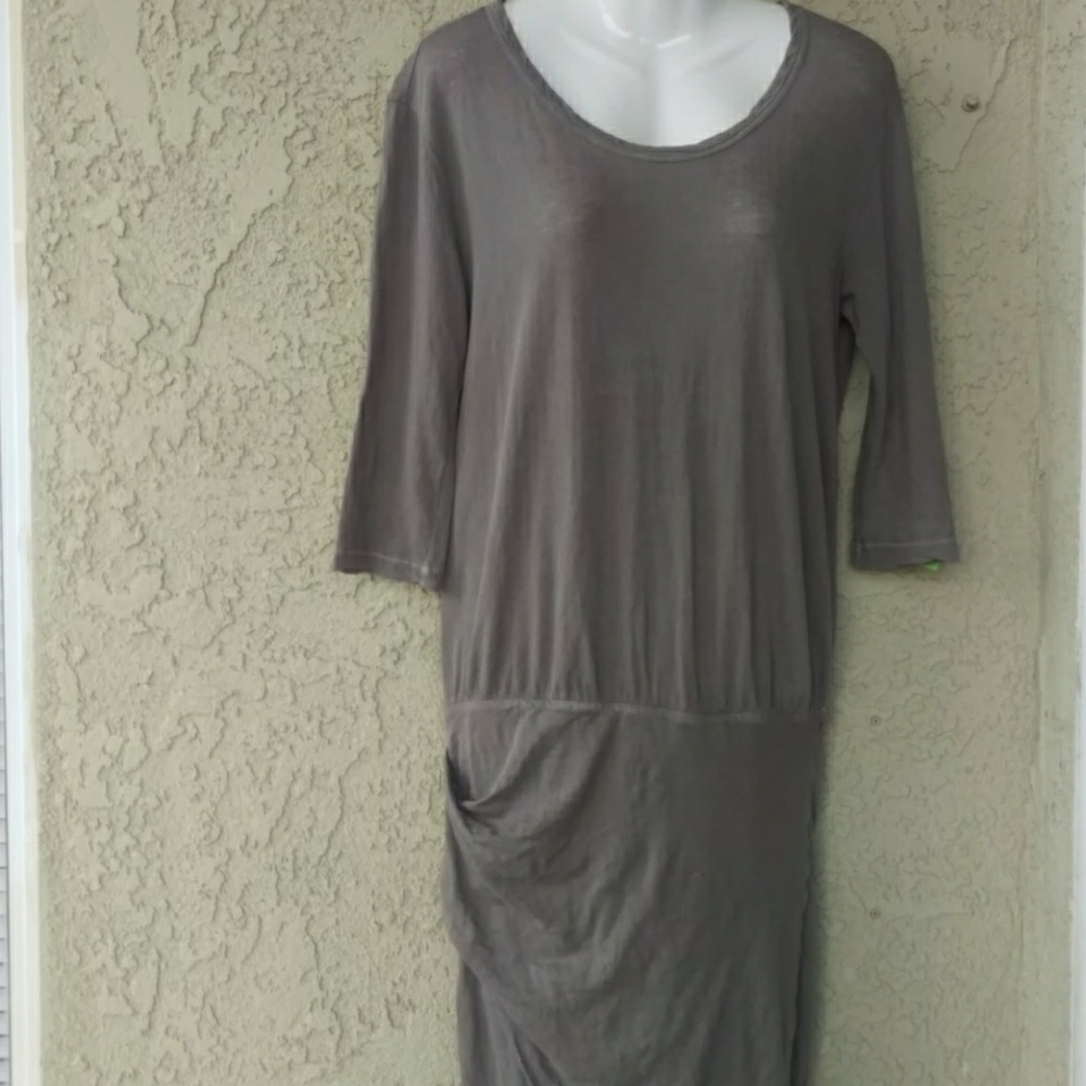 James Perse Jersey shirred side sheath dress